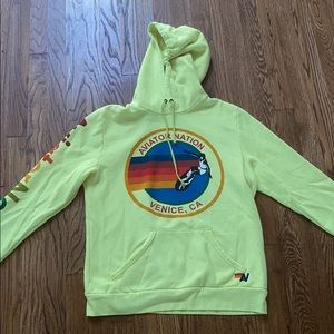 Aviator nation neon yellow hoodie